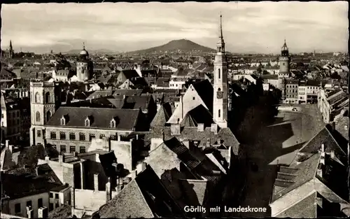 Ak Görlitz in der Lausitz, Panorama mit Landeskrone