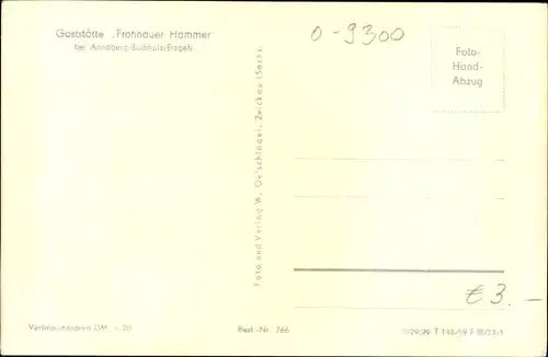 Ak Frohnau Annaberg Buchholz Erzgebirge, Gaststätte Frohnauer Hammer