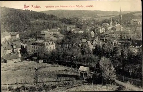 Ak Bad Elster im Vogtland, Panorama vom Schwesternheim Schorbus gesehen