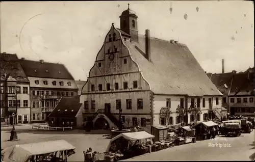 Ak Grimma in Sachsen, Marktplatz, Stände