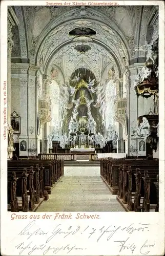 Ak Gößweinstein in Oberfranken, Inneres der Kirche, Altar