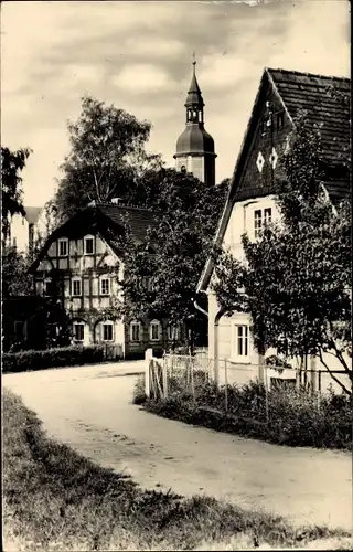 Ak Schönbach in der Oberlausitz, Straßenpartie