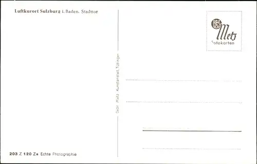 Ak Sulzburg im Markgräflerland Baden Schwarzwald, Stadttor
