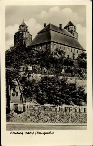 Ak Eilenburg an der Mulde, Schloss (Kreisgericht) mit Treppenaufgang