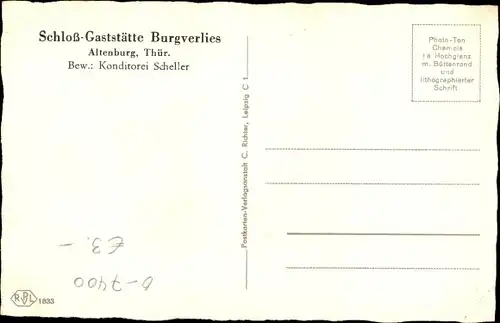 Ak Altenburg in Thüringen, Am Schloßbrunnen, Schloß-Gaststätte Burgverlies