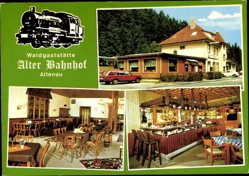 Ak Altenau Clausthal Zellerfeld im Oberharz, Waldgaststätte Alter Bahnhof