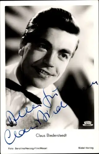 Ak Schauspieler Claus Biederstaedt, Portrait, Autogramm