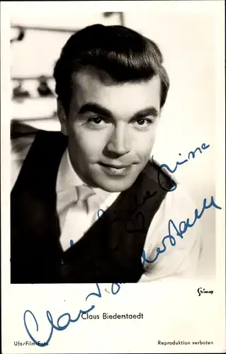 Ak Schauspieler Claus Biederstaedt, Portrait, Autogramm