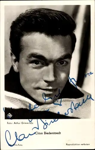 Ak Schauspieler Claus Biederstaedt, Portrait, Autogramm