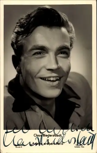 Ak Schauspieler Claus Biederstaedt in Arlette erobert Paris, Autogramm