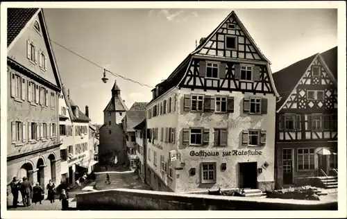 Ak Hechingen, Am Rain beim alten Rathaus, Gasthaus zur Ratsstube