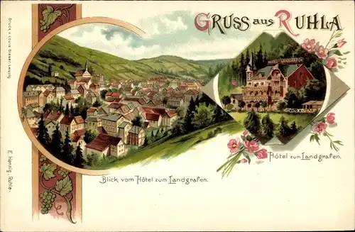 Litho Ruhla in Thüringen, Hotel zum Landgrafen, Ort