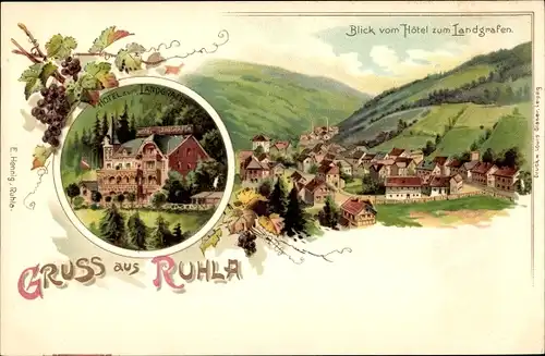 Litho Ruhla in Thüringen, Hotel zum Landgrafen, Ort