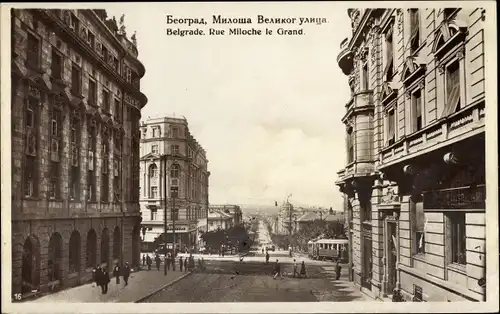 Ak Beograd Belgrad Serbien, Rue Miloche le Grand