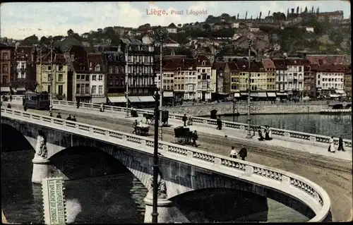 Ak Liège Lüttich Wallonien, Pont Leopold