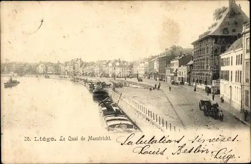 Ak Liège Lüttich Wallonien, Le Quai de Maestricht