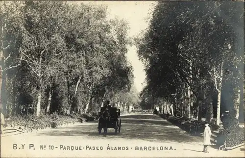 Ak Barcelona Katalonien Spanien, Parque Paseo Alamos