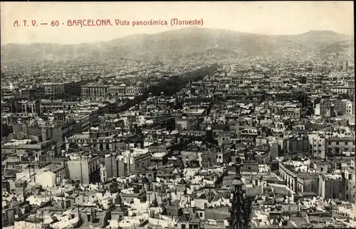 Ak Barcelona Katalonien, Vista panoramica