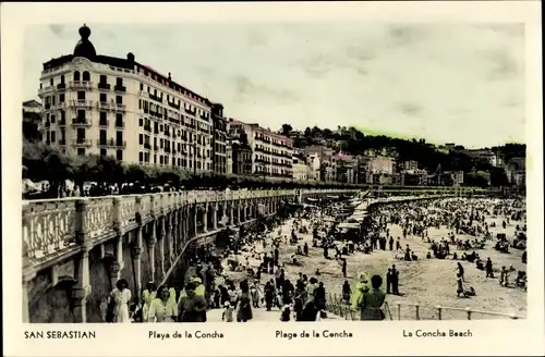 Ak Donostia San Sebastian Baskenland, Playa de la Concha