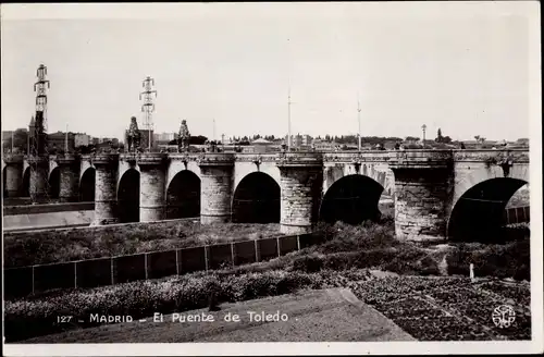 Ak Madrid Spanien, El Puente de Toledo
