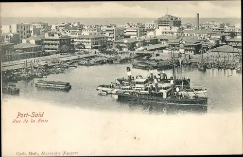 Ak Port Said Ägypten, Rue de la Poste