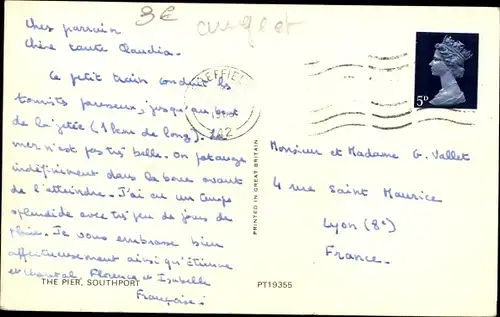 Ak Southport Merseyside England, The Pier, Zug