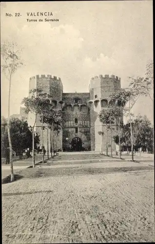 Ak Valencia Stadt Spanien, Torres de Serranos