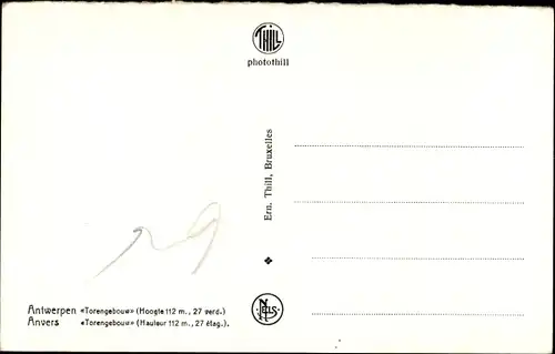 Ak Anvers Antwerpen Flandern, Torengebouw