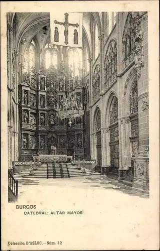 Ak Burgos Kastilien und León, Catedral, Altar Mayor