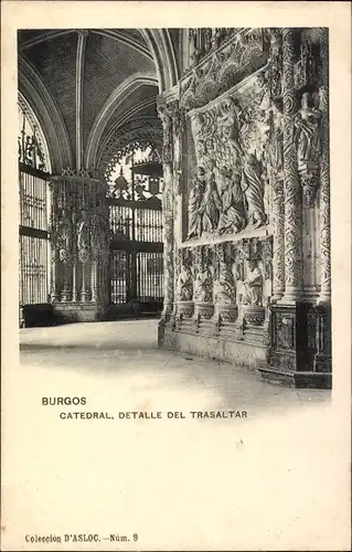 Ak Burgos Kastilien und León, Catedral, Detalle del Trasaltar