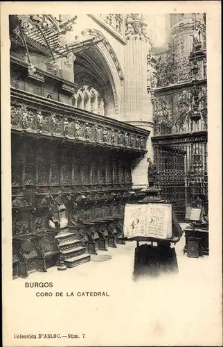 Ak Burgos Kastilien und León, Coro de la Catedral