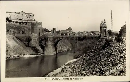 Ak Toledo Kastilien La Mancha Spanien, Puente de Alcéntara