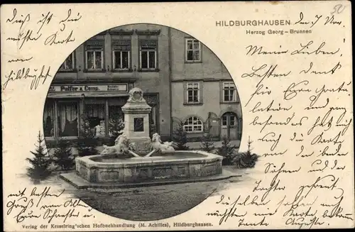 Ak Hildburghausen in Thüringen, Hezog Georg Brunnen