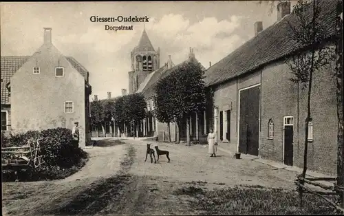 Ak Giessen Oudekerk Südholland Niederlande, Dorpstraat