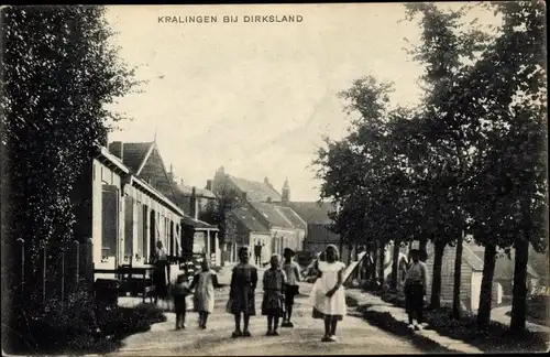 Ak Kralingen Dirksland Südholland, Straßenpartie