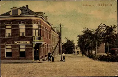 Ak Hillegom Südholland Niederlande, Stationsweg