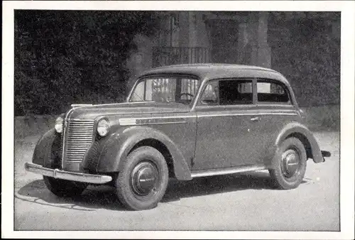 Sammelbild Das Kraftfahrzeug Nr. 28, Opel Olympia 1947, Baujahr 1947
