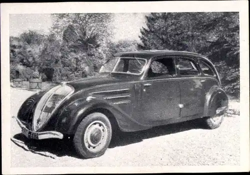 Sammelbild Das Kraftfahrzeug Nr. 187, Peugeot 402B, Baujahr 1945