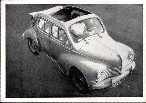 Sammelbild Das Kraftfahrzeug Nr. 108, Renault Heck 4CV, Baujahr 1950