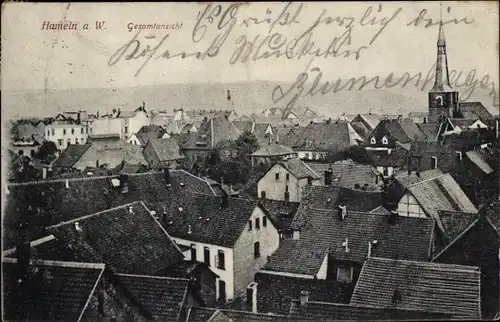 Ak Hameln an der Weser Niedersachsen, Gesamtansicht, Restaurant Zur Reichshalle, Inh. Julius Vocke