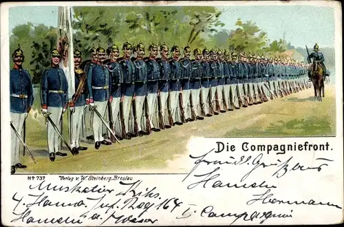 Litho Die Kompagniefront, Soldaten in Uniform