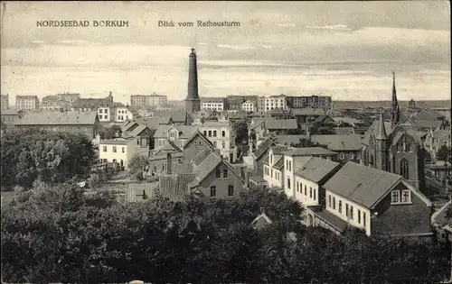 Ak Nordseebad Borkum in Ostfriesland, Blick vom Rathausturm