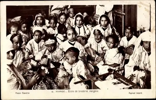 Ak Marokko, École de broderie indigène, Maghreb