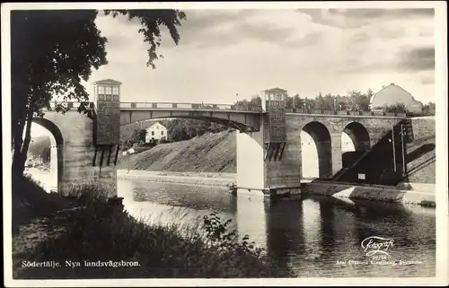 Ak Södertälje Schweden, Nya landsvagsbron, Brücke