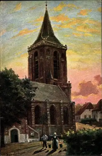 Künstler Ak Gerstenhauer, Johann, Georg, Niederlande, Kirche, Trachten