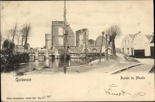 Ak Quiévrain Wallonien Hennegau, Ruines du Moulin