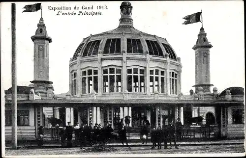 Ak Gand Gent Ostflandern, Exposition de Gand 1913, L'entree Principale