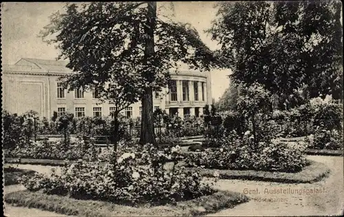 Ak Gand Gent Ostflandern, Ausstellungspalast, Rosengarten