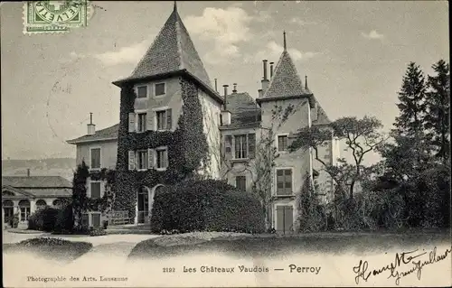 Ak Perroy Kt. Waadt, Les Chateaux Vaudois, Schlossansicht