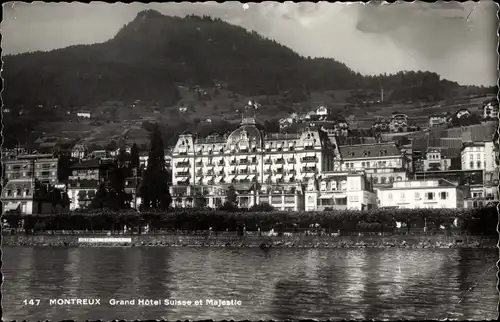 Ak Montreux Kanton Waadt Schweiz, Grand Hotel Suisse et Majestic
